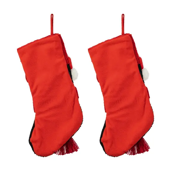 Set of 2 19.00"L Chrismas Decor Hooked Stockings 2pk Penguin {5}