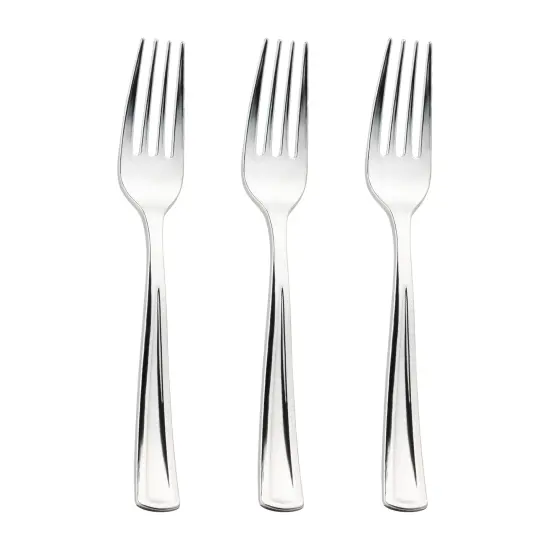 Shiny Metallic Silver Plastic Forks (600 Forks) {2}