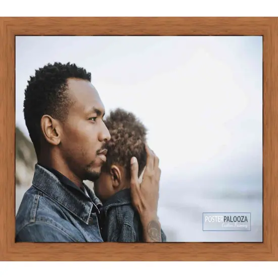 Square Slim Profile Brown Picture Frame - UV Acrylic, Foam Board Backing, Hanging Hardware {4}