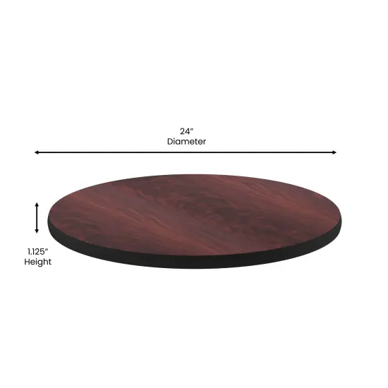 Emma and Oliver 24" Round Table Top with Reversible Laminate Top Mahogany {5}