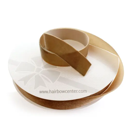 1" Velvet Ribbon (5yd & 25yd Spool Lengths) 845 Camel {4}