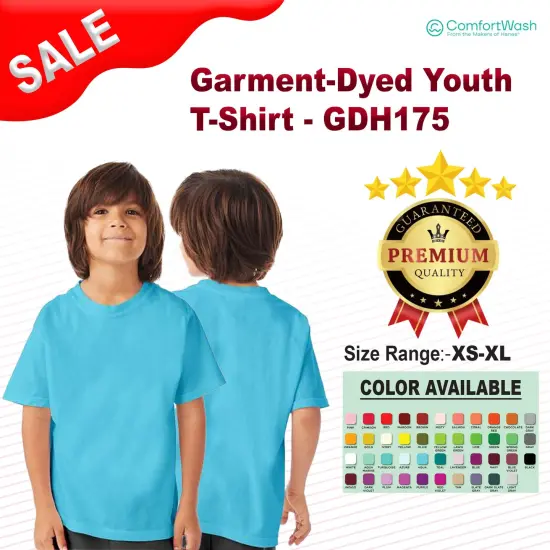 Hanes&reg; Garment Dyed Youth T-Shirt White {2}