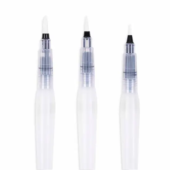 Brea Reese: Brush Set: Water - 3pc -Built-in Water Reservoir, Nylon-Bristles, Storage Pouch, Perfect for Watercolor Paint Projects, Adult Art Supplies {5}