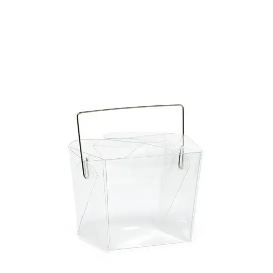Medium Clear Treat Box with Handle 4" x 3.1/8" x 4" {5}