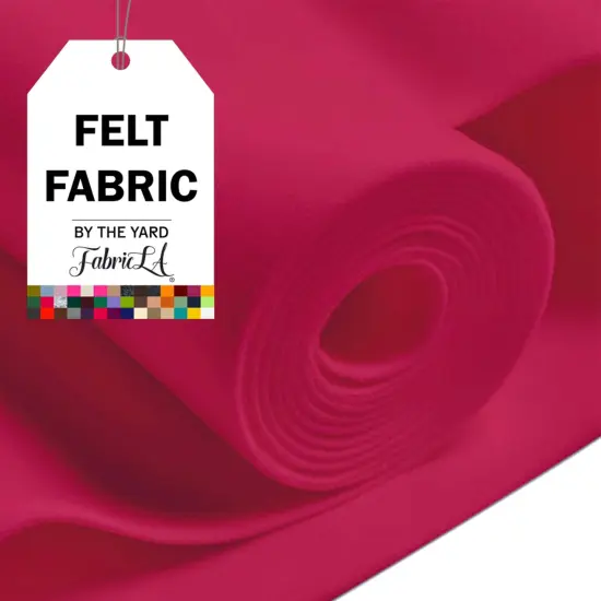 FabricLA Craft Felt Fabric - 72" Inch Wide & 1.6mm Thick Non-Stiff Felt Fabric by The Yard - Use This Soft Felt Roll for Crafts - Felt Material Pack - Fuchsia Felt, 6 Continuous Yards {1}
