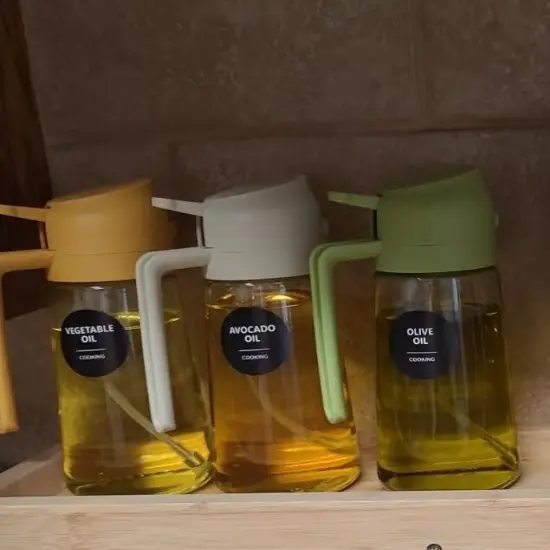 2 in 1 oil dispenser and oil sprayer for Cooking Bottle for Kitchen Air Fryer, Salad Olive Oil Sprayer Yellow {7}