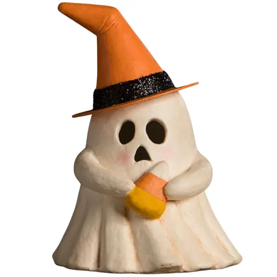 Witchy Ghost with Candy Corn Luminary 5.5" {1}