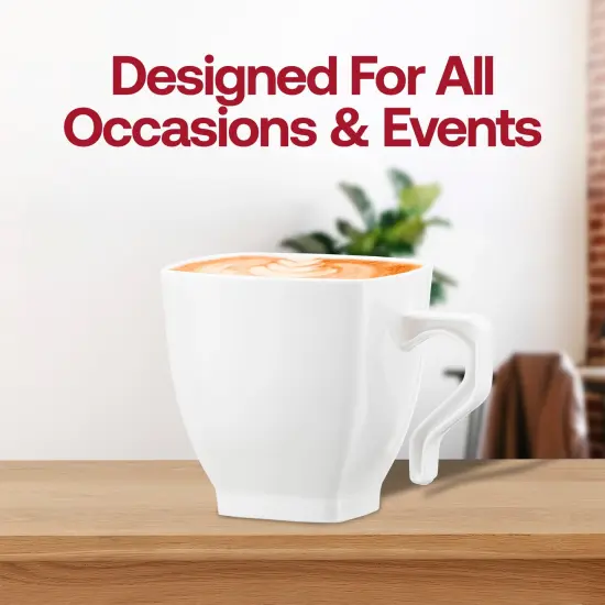 White Square Plastic Coffee Mugs - 8 oz. (192 Mugs) {6}