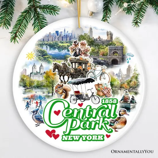 Serene Central Park New York Landmarks Ornament, American Urban Oasis Heritage Gift and Travel Souvenir {2}