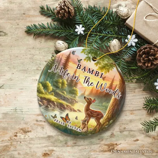 A Life in the Woods by Felix Salten Ornament, Bambi's Journey Christmas Keepsake {4}