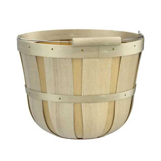 Wood Slat Peck Farm Basket 8 Quarts 10.5" Diameter {4}