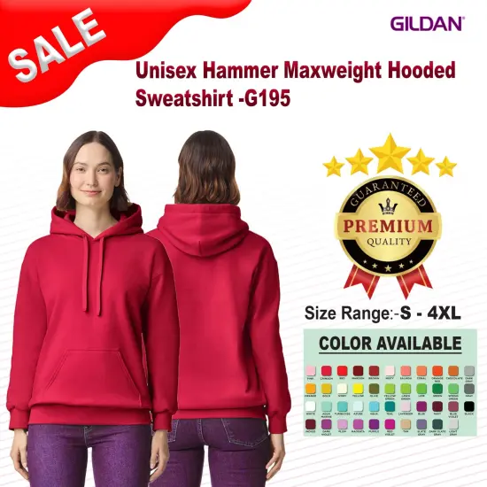 Gildan&reg; Unisex Hammer Max weight Hooded Sweatshirt PITCH BLACK {2}