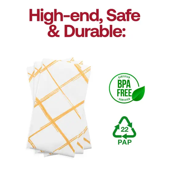 Durable White with Gold Diamond Paper Dinner Napkins (600 Napkins) {4}