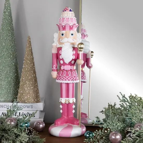 Northlight Pastel Candy Nutcracker King Christmas Figure - 21.5" - Pink {1}