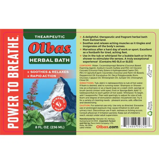 Olbas Herbal Bath, Natural Aromatic Relief for Colds, Muscle Tension and Stress, Soothing All-Natural Essential Oils, 5.3 oz Powdered Formula {4}
