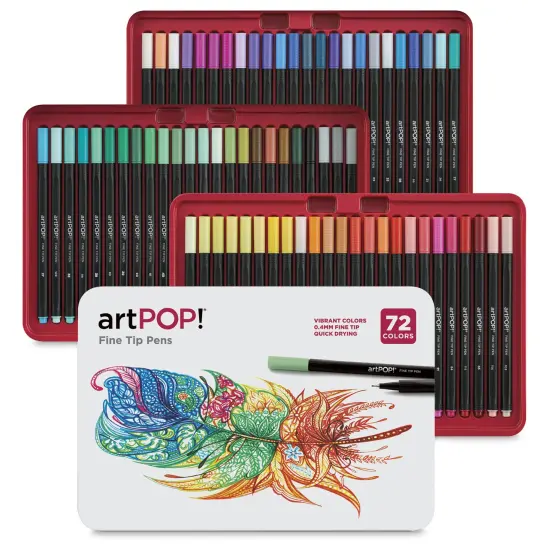 artPOP! Fine Tip Pens, Set of 72, Colored Fine Art Pens for Journals, Drawing, Doodling, Scrapbooks, Sketching, Illustration, Fine Point {2}