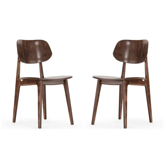Emma and Oliver Gentry Set of 2 Solid Wood Dining Chairs with Curved Oval Backrests Antique Copper {2}