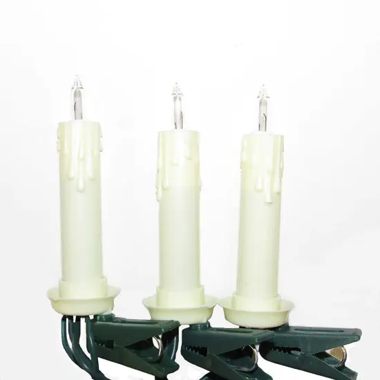 Kurt Adler UL 10-Light White Clip-On Extended Light Set {1}