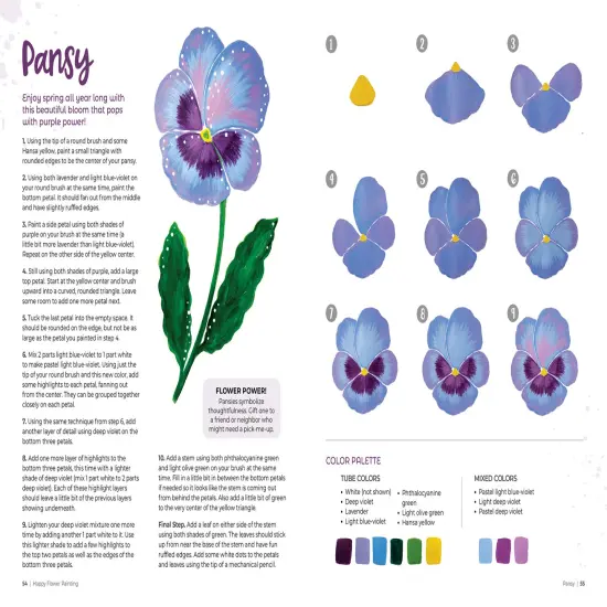 Happy Flower Painting for Beginners: Sweet & Simple Instructions for 20 Beautiful Blooms {4}