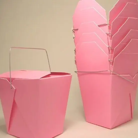 Colored Paper Wire Handle Boxes 4 '' 3 1/2 '' 4 '' {5}