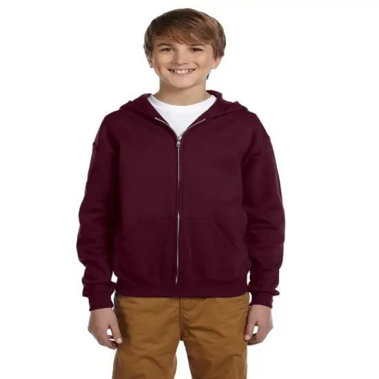 Jerzees&reg; Youth NuBlend Fleece Full-Zip Hooded Sweatshirt MAROON {1}