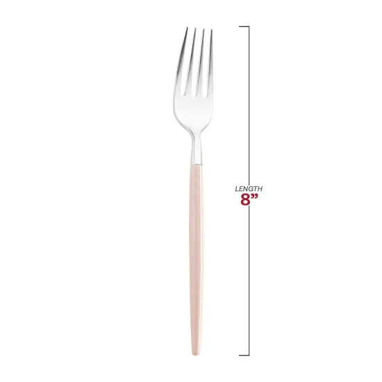 Silver with Pink Handle Moderno Disposable Plastic Dinner Forks (240 Forks) {3}