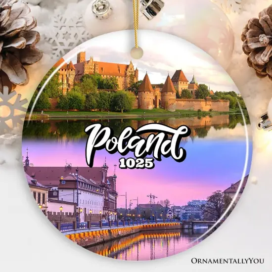 Vibrant Poland Cultural Heritage Ornament, Eastern European Landmarks Christmas Gift and Warsaw Souvenir {1}