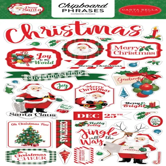 Carta Bella Dear Santa Chipboard Stickers {1}