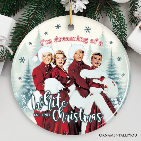 I&rsquo;m Dreaming of a White Christmas Ornament, 1954 Classic Holiday Inn Movie Gift and Tree Decor {2}