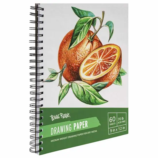 Brea Reese: Drawing Paper Pad Spiral-Bound 60 Sheets - 9x12" - 70 lb, Acid-Free, Shading & Layering, Perfect for Sketching & Dry Media, Art Supplies {6}