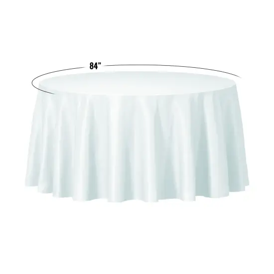 Clear Round Disposable Plastic Tablecloths - 84" (96 Tablecloths) {2}