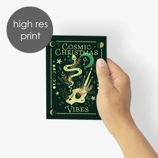 Witchy Christmas Cards - 24-Pack Holiday Greeting Cards with 4 Mystical and Cosmic Designs, Perfect for Sharing Magical Holiday Wishes, Blank Inside for Personalized Messages - Enchanting and Unique Stationery Set {3}