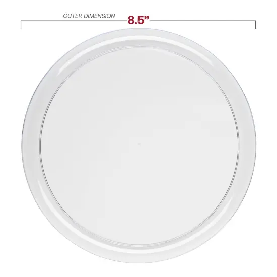 Clear Flat Round Disposable Plastic Appetizer/Salad Plates - 8.5" (120 Plates) {3}