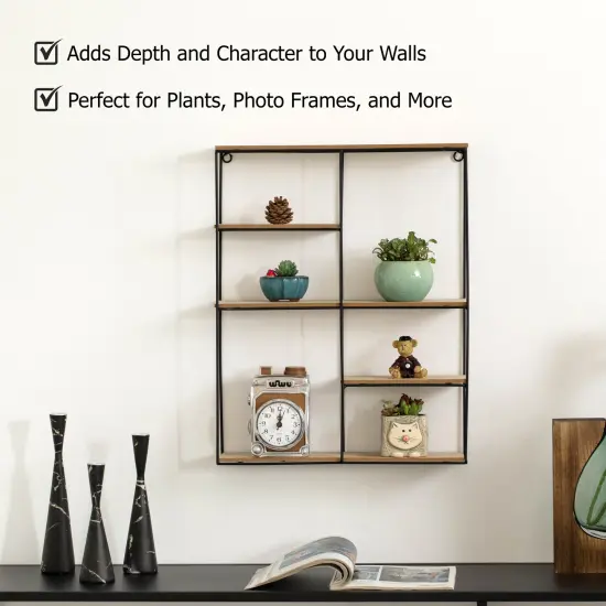 Vintiquewise Modern Decorative Wall Shelf - Stylish Multi-Functional Metal Display for Entryways, Bathrooms, Bedrooms, Living Rooms, and Offices {5}