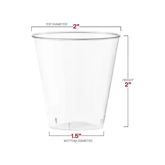 Clear Round Plastic Disposable Shot Glasses - 2 oz. (1200 Glasses) {3}