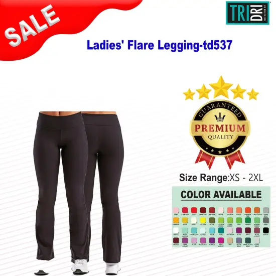 TriDri Ladies'&reg; Flare Legging BLACK {2}