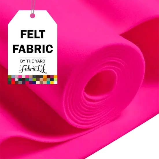 FabricLA Craft Felt Fabric - 36" X 36" Inch Wide & 1.6mm Thick 1 Square Yard Felt Fabric - Use This Soft Felt for Crafts - Neon Pink A007 {1}