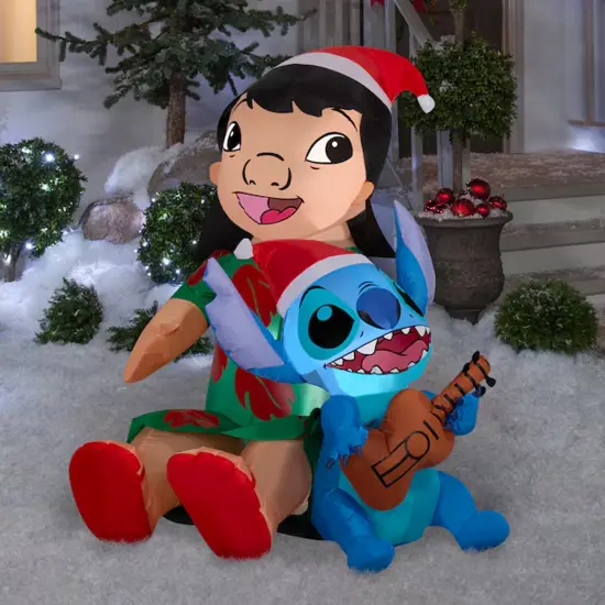 Gemmy 48.03 in Stitch Santa Hat Inflatable with LED Lights {2}