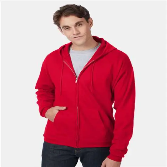 Hanes&reg; Ecosmart Full Zip Hooded Sweatshirt Navy {4}
