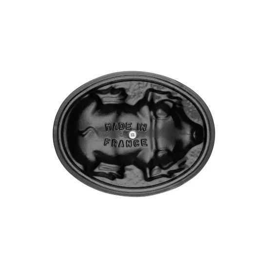 Staub Cast Iron 1-qt Pig Cocotte - Graphite Grey {5}