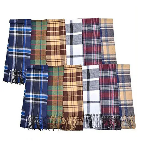 Swan Plaid Scarves Assorted {3}
