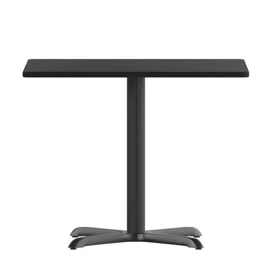 Emma and Oliver 36" Square Laminate Table Top with 30"x30" Table Height Base Black {5}