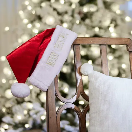 Holiday Living One Size Red Santa Hat Polyester Santa Claus {3}