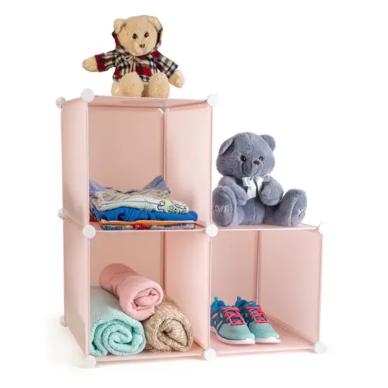 Smart Design 3 Cube Closet Organizer System- Pink {2}