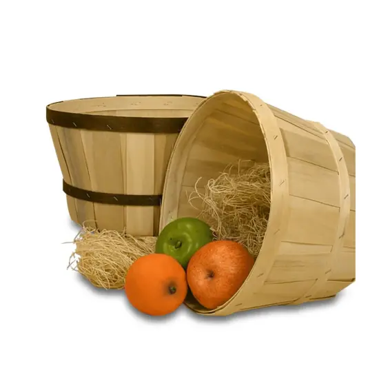 8 Quart Wood Slat Peck Basket 10.5" Diameter {4}