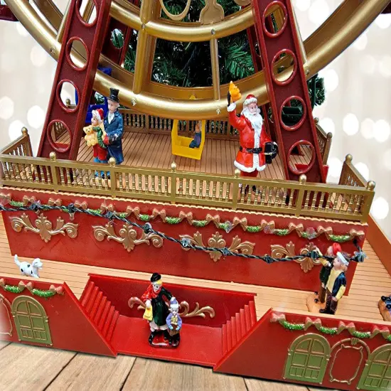 Christmas Wheel with Santa. Animated Holiday Decoration. Christmas Village {3}