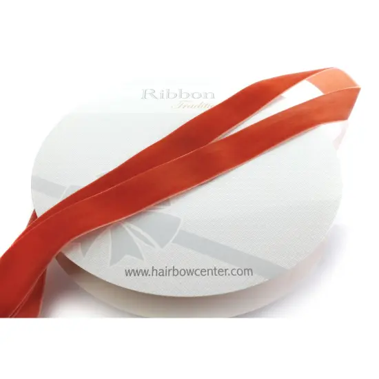 1" Velvet Ribbon (5yd & 25yd Spool Lengths) Burnt Orange {3}