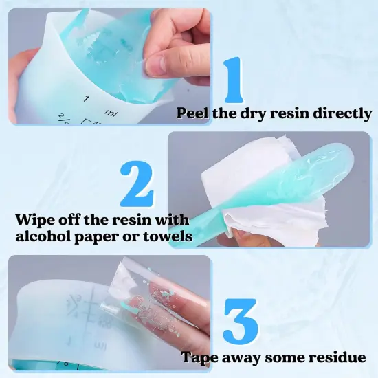 LET'S RESIN Silicone Measuring Cups, 450ml Accurate 2 Scales & 100ml Durable Measuring Cups, Epoxy Mixing Cup, Silicone Stirring Sticks, Easy to Clean, for Resin Crafts, Glitter Tumbler {2}