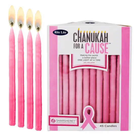 Rite Lite Hanukkah for a Cause Pink Breast Cancer Candles - 5" {5}