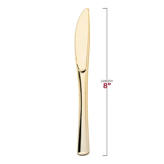 Shiny Metallic Gold Plastic Knives (600 Knives) {3}